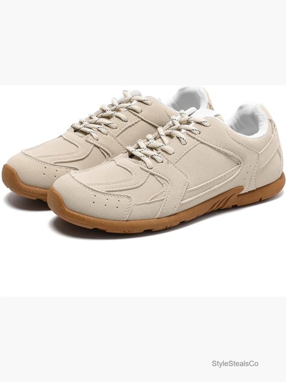 Suede Lace-Up Fashion Sneakers - Casual Chic Comfort